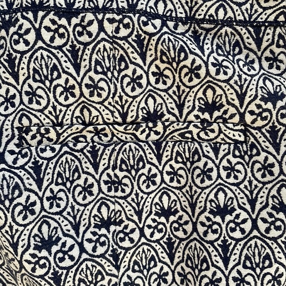 256. Tory Burch size 4 Tailored Pants blue/cream - Picture 9 of 10